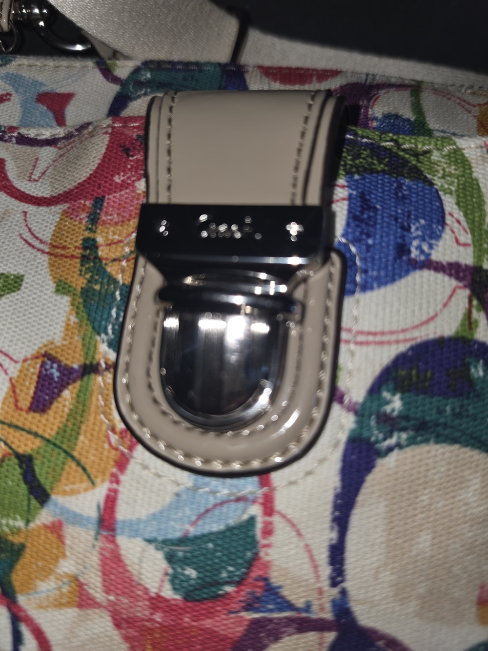 Coach Multicolor Signature Canvas Crossbody with Beige Trim and Silver Hardware - Picture 7 of 13